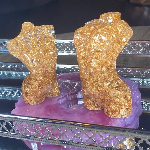 Gold Nude Woman Body Mini Statue Resin Art - Picture 5 of 16